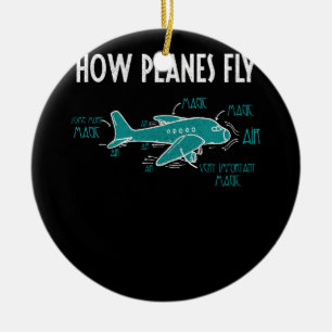 How Planes Fly Funny Aerospace Engineering Ceramic Tree Decoration