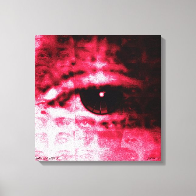 "How She Sees It" by Aleta ~ 18x18 Digital Collage Canvas Print (Front)