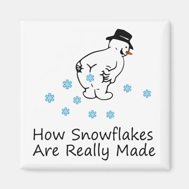 How Snowflakes Are Really Made Christmas Funny Sno Magnet (Front)
