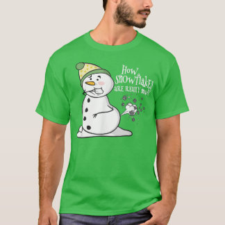 How Snowflakes Are Really Made Funny Snowman Chris T-Shirt