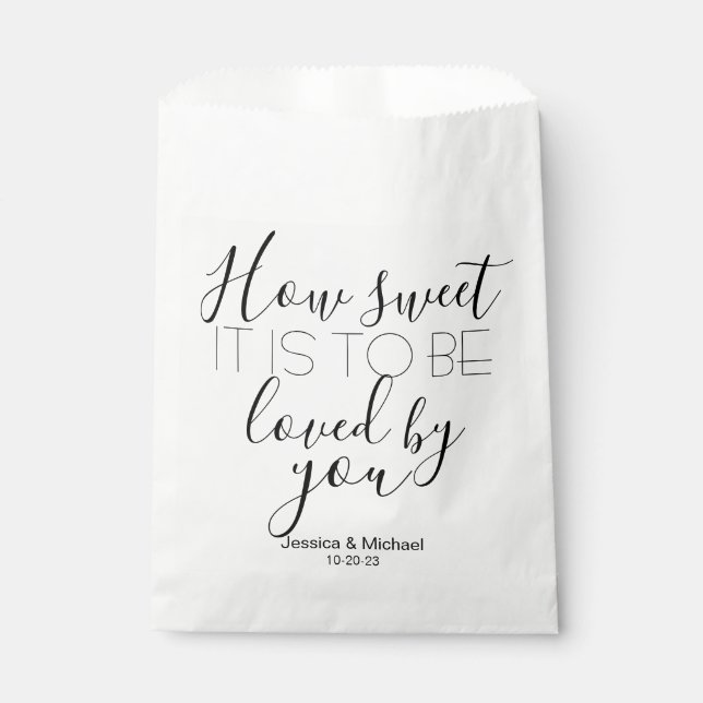 How sweet it is custom wedding candy buffet favour favour bags (Front)