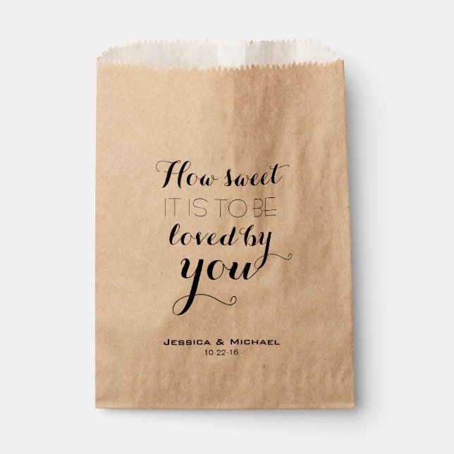 How sweet it is custom wedding candy buffet favour favour bags (Front)