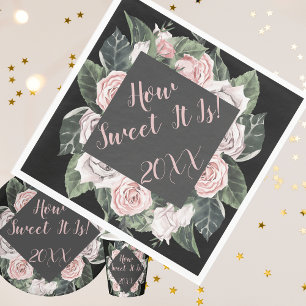 How Sweet It Is Pink Roses Graduation Napkin