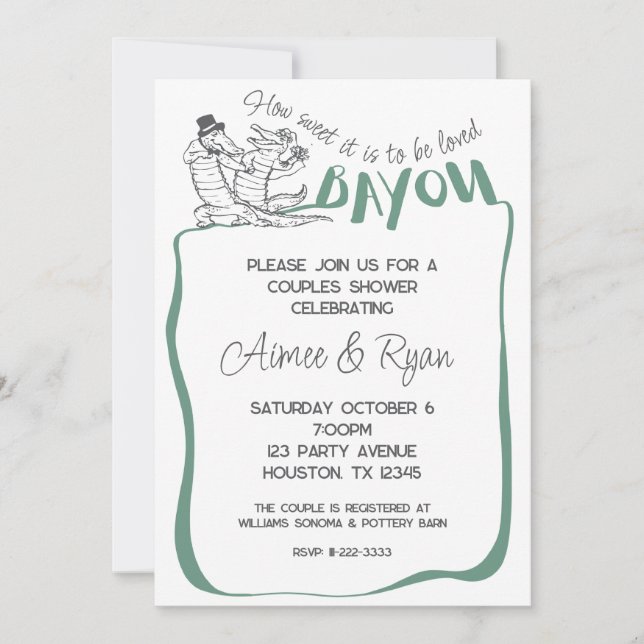 How Sweet it is to be Loved Bayou Invitation (Front)