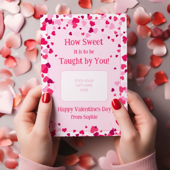 How Sweet Teacher Valentine's Gift Card Holder (How Sweet it is to be Taught by You! (editable) Personalized Valentine's Gift Card Holder)
