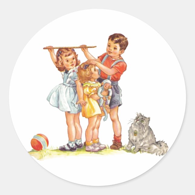 "How Tall Are You?" Classic Round Sticker (Front)