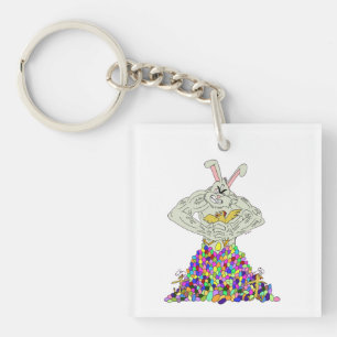 How the Easter Bunny gets his eggs  Key Ring