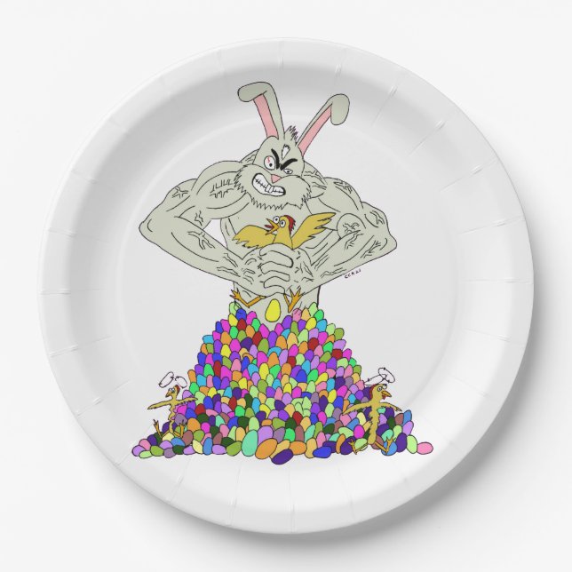 How the Easter Bunny gets his eggs   Paper Plate (Front)