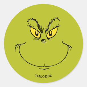 How the Grinch Stole Christmas Face Classic Round Sticker