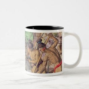 How the Indians Collect Gold from the Streams Two-Tone Coffee Mug
