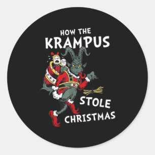 How The Krampus Stole Christmas  Classic Round Sticker