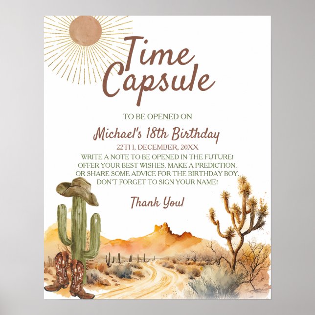 How The West Was One Birthday Time Capsule Poster (Front)