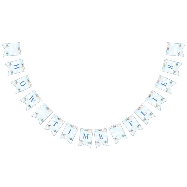 How Time Flies Toy Plane Travel Theme Bunting (All)