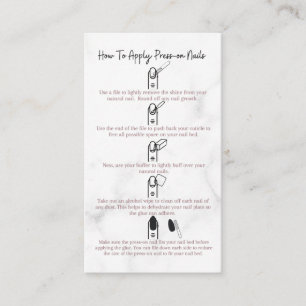 How To Apply Press-On Nails Instructions Marble Business Card