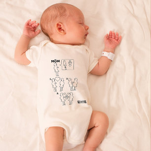 How to Assemble a Gay Mom Instruction Sheet Parody Baby Bodysuit