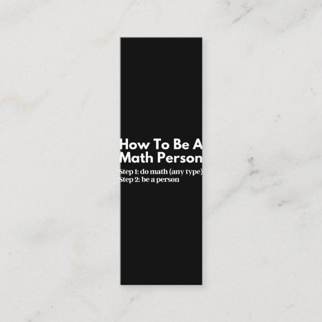 How To Be A Math Person Loyalty Card (Front)