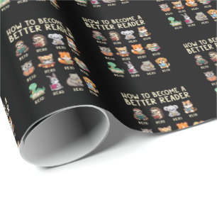 How to Become a Better Reader Book Funny Animals Wrapping Paper