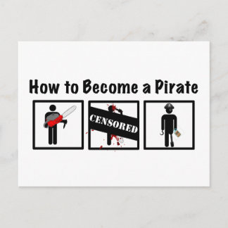 How to Become a Pirate Postcard