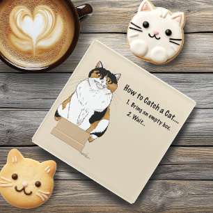 How to Catch a Cat Glass Coaster
