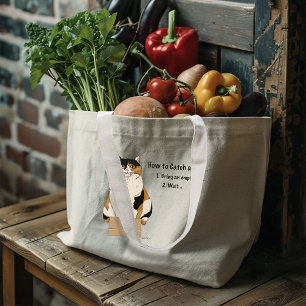 How to Catch a Cat Large Tote Bag