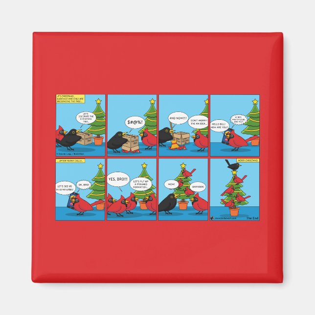 How to Decorate a Christmas Tree Comic Magnet (Front)