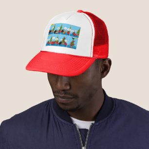 How to Decorate a Christmas Tree Comic Trucker Hat