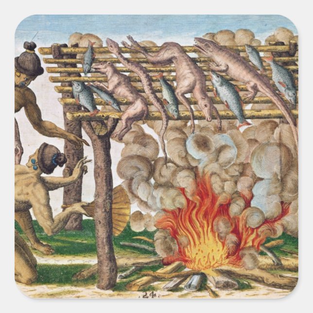 How to grill animals, from 'Brevis Narratio' Square Sticker (Front)