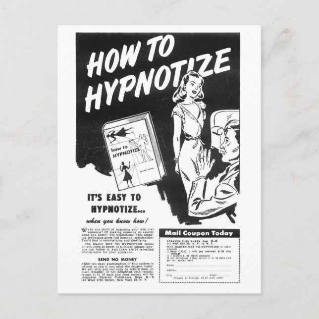 How to Hypnotise Postcard (Front)