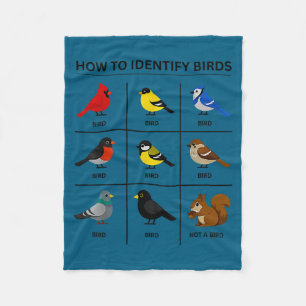 How to identify a bird funny birdwatching cute fleece blanket