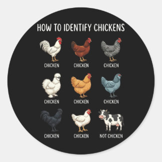 How To Identify Chickens Classic Round Sticker