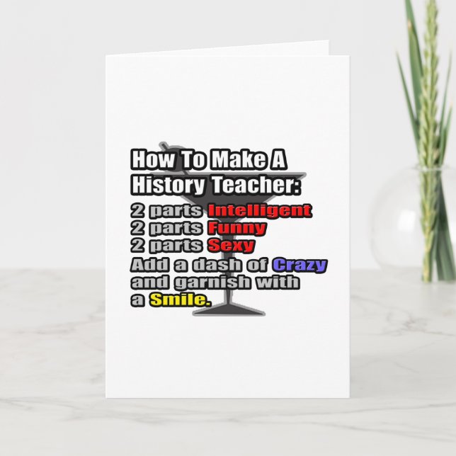 How To Make a History Teacher Card (Front)