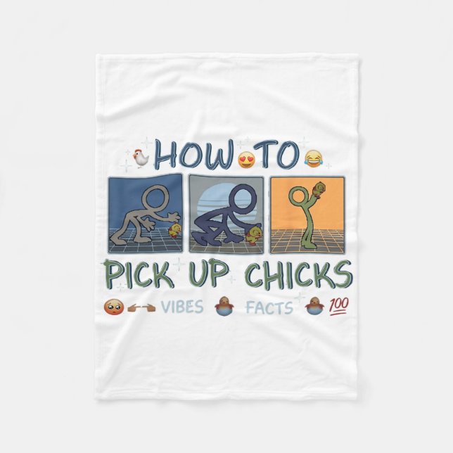 How To Pick Up Chicks Funny Chicken _3  Fleece Blanket (Front)