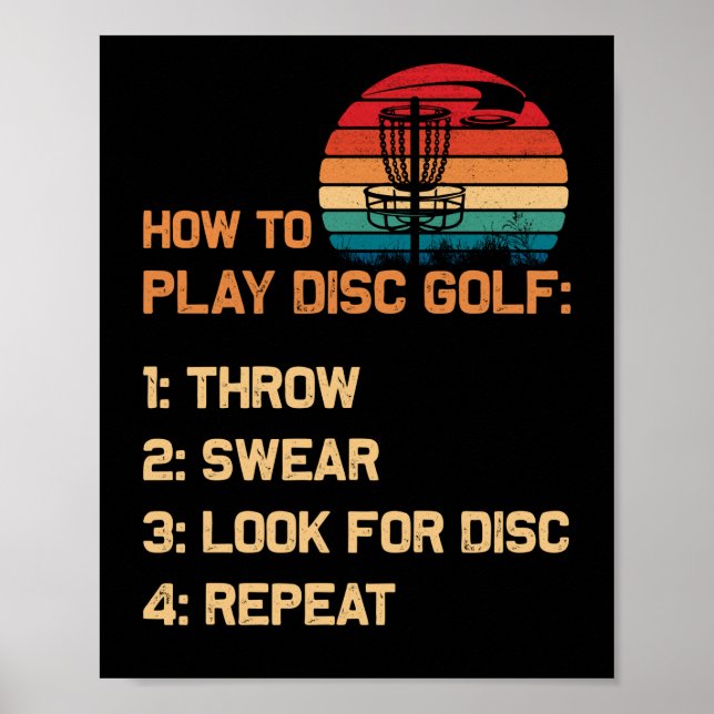 How To Play Disc Golf Disc Golf Golfing Player Poster (Front)