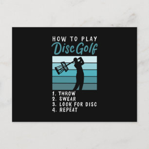 How To Play Disc Golf Postcard