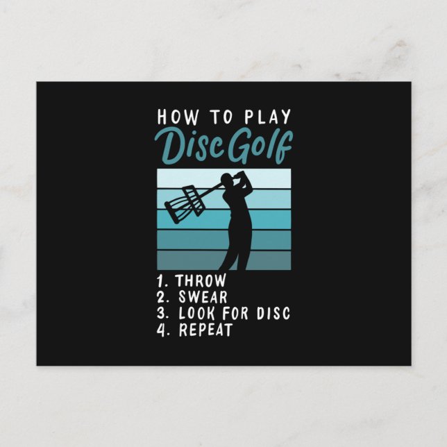How To Play Disc Golf Postcard (Front)
