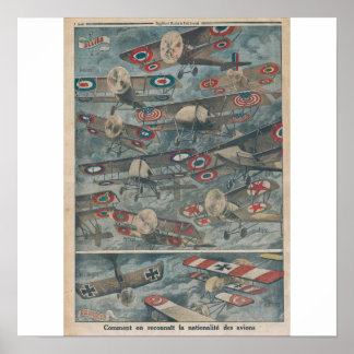 How to recognise the nationality of aeroplanes poster