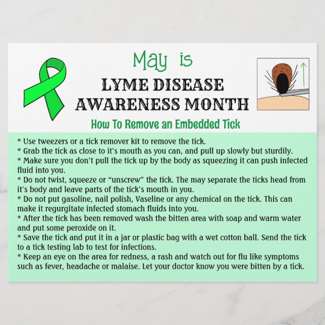 How to remove a Tick Educational Flyer (Front)