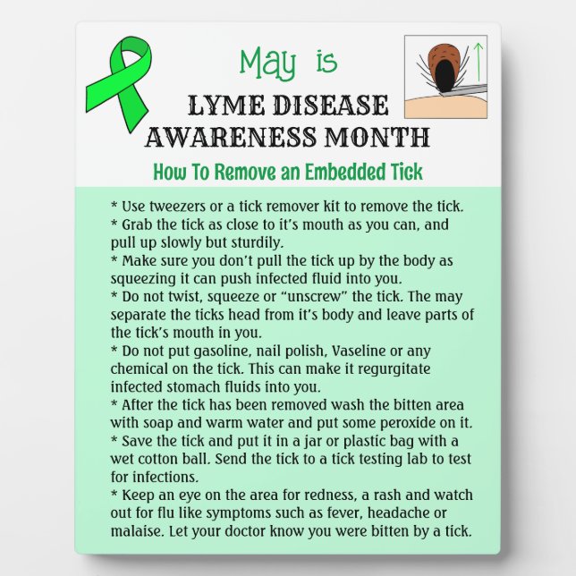 How to remove a Tick Educational Plaque (Front)