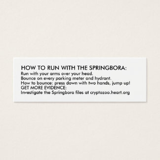 HOW TO RUN WITH THE SPRINGBORA