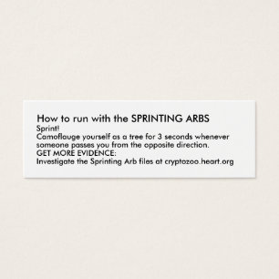 How to run with the SPRINTING ARBS