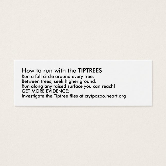 How to run with the TIPTREES (Front)