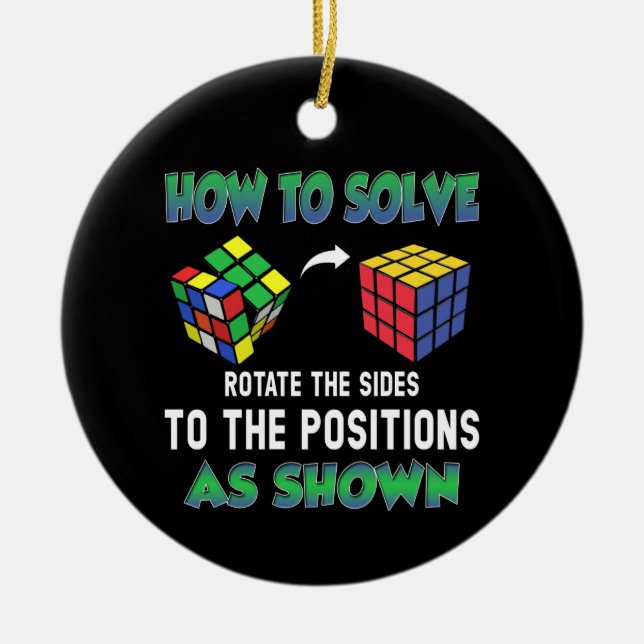 How To Solve Puzzle Cube Cubing Ceramic Tree Decoration (Front)