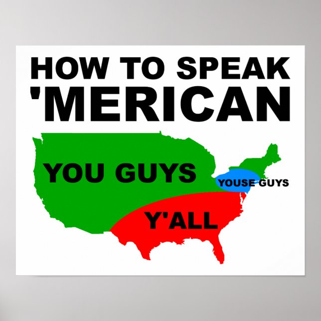 How To Speak 'Merican Funny Poster (Front)