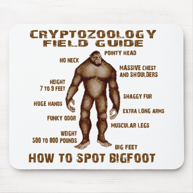 HOW TO SPOT BIGFOOT - Cryptozoology Field Guide Mouse Pad (Front)