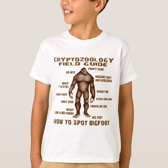 HOW TO SPOT BIGFOOT - Cryptozoology Field Guide T-Shirt (Front)