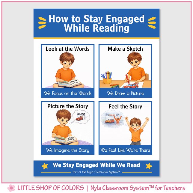 How to Stay Engaged While Reading Anchor Chart (Creator Uploaded)