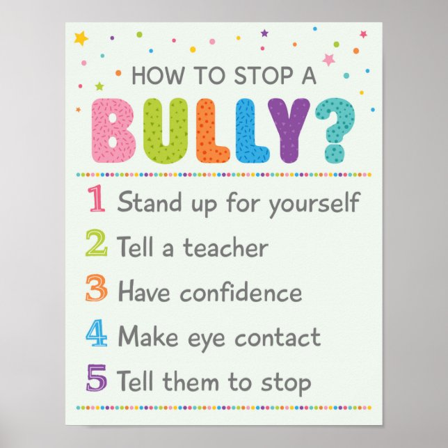 How To Stop A Bully School Anti Bully Campaign Poster (Front)