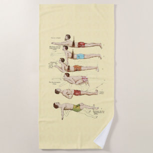 How to Swim Vintage French Swimmers Beach Towel