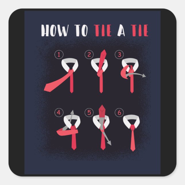 How to Tie a Tie Square Sticker (Front)