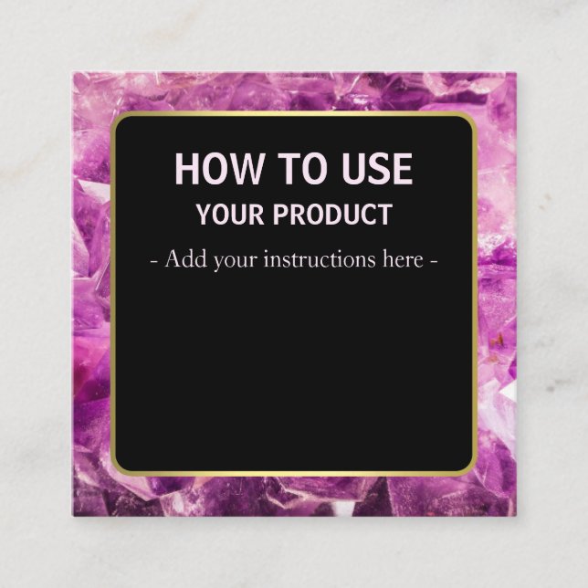 How To Use Amethyst Crystal Instruction Cards (Front)